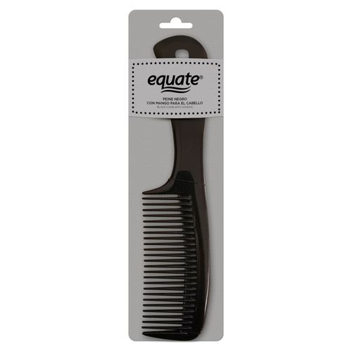 Peine Equate Negro Con Mango Para Cabello