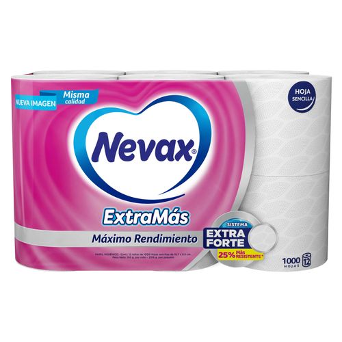 Papel Higienico Nevax Extramas 1000H 12R