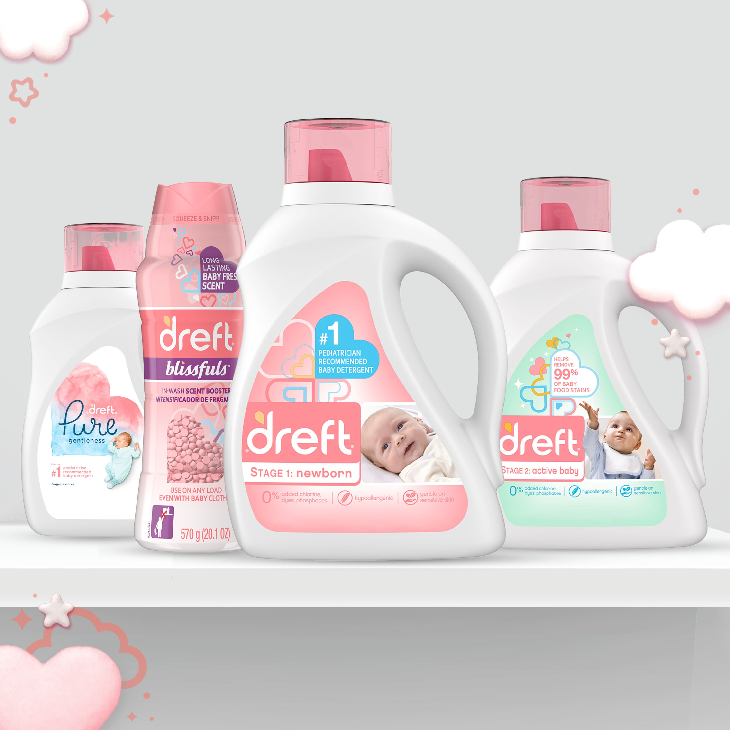  Líquido detergente Dreft Stage 1 para lavar ropa de recién  nacidos (alta eficiencia), 10037000803772, 1, 1 : Salud y Hogar
