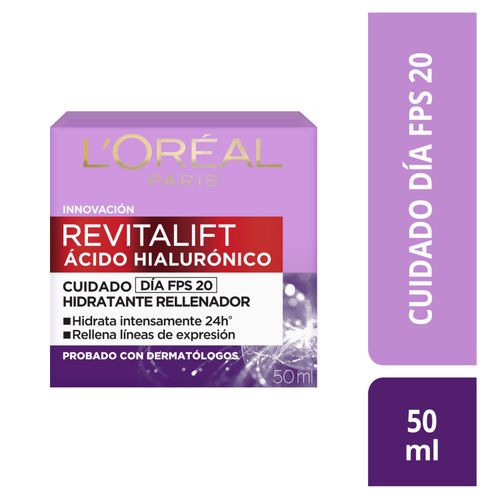 Crema Dia Hidratante L'Oréal París Revitalift Acido Hialurónico - 50ml