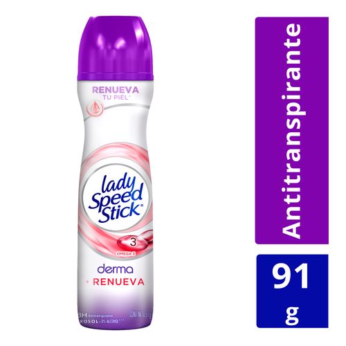 Desodorante Lady Speed Stick Derma + Renueva Omega 3 Aerosol 91g