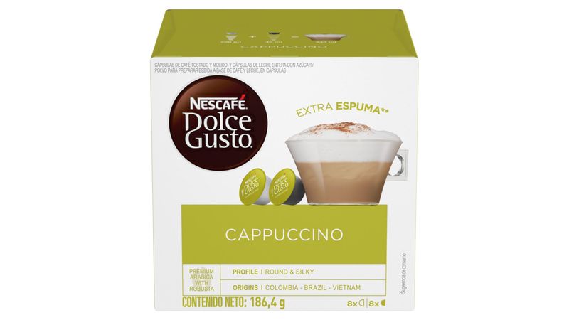 Dolce Gusto Nescafe Cápsulas de café, capuchino, 16 cápsulas (paquete de 3)  : Comida Gourmet y Alimentos 