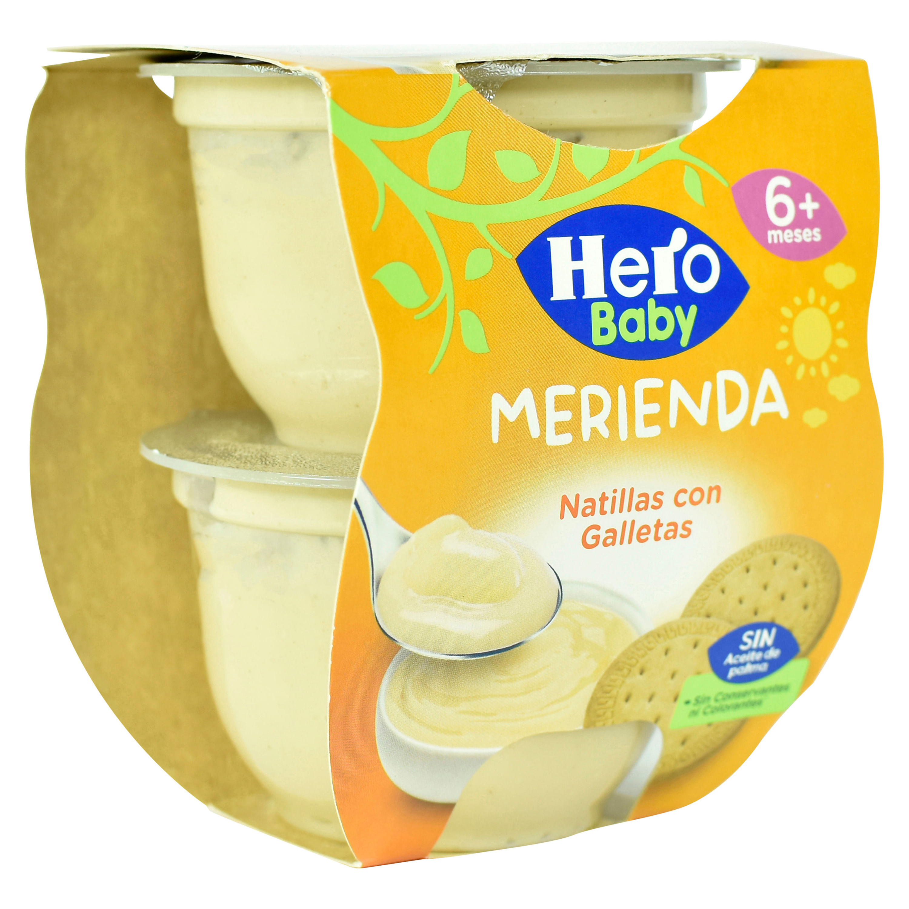Hero Baby Merienda Tarrinas de Puré de Melocotón y Yogur para
