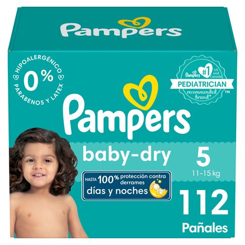 Pañales Pampers Baby-Dry Talla 5, 11-15kg - 112Uds
