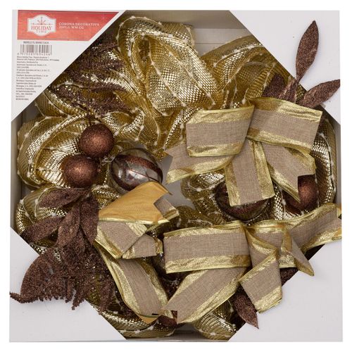 Corona Holiday Time Decorativa - 20Pulgadas