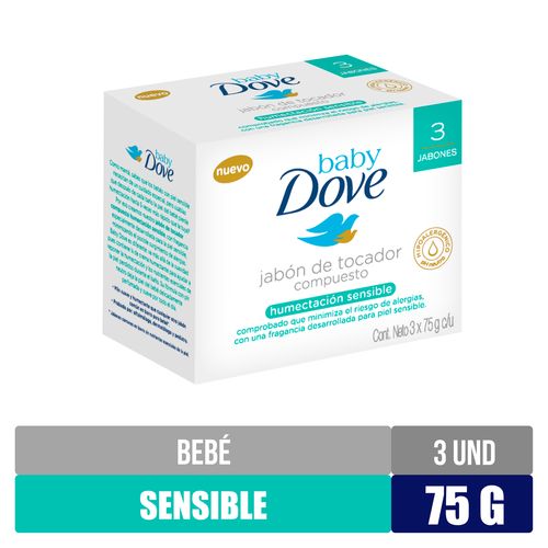 Jabón Dove, Humecta Baby Sensible, 3 Pack -225g