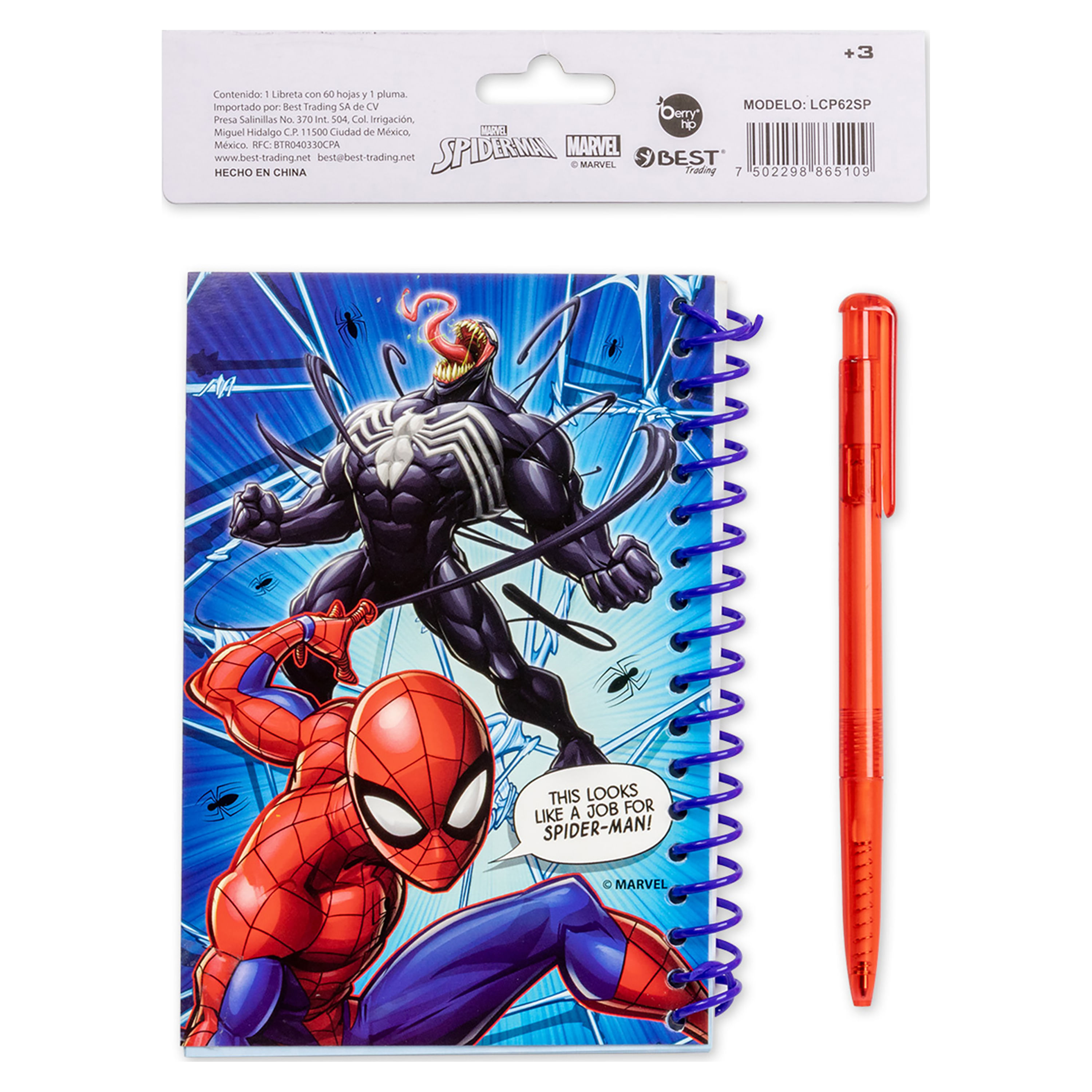 Comprar Libreta Berry Hip Con Pluma Spiderman | Walmart El Salvador