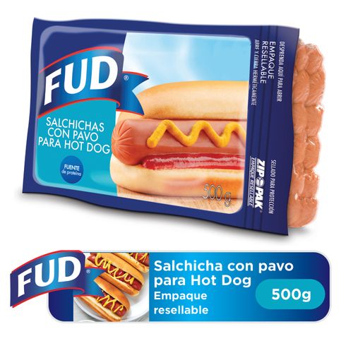 Salchicha Fud Con Pavo Hot Dog - 500gr