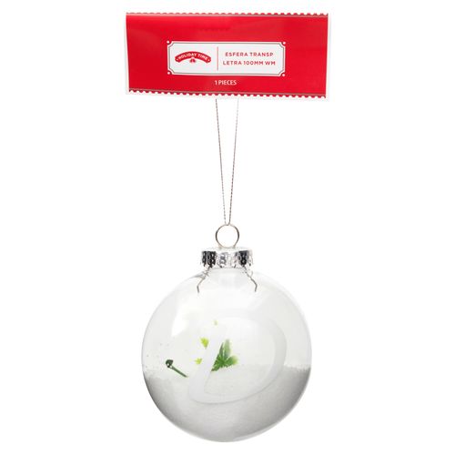 Esfera Holiday Time Transparente Letra 100milimetros