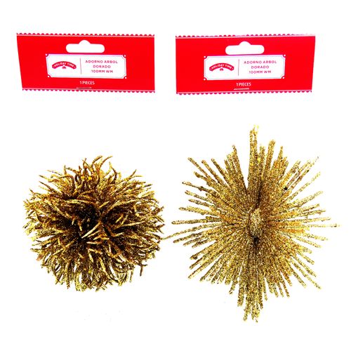 Adorno Holiday Time Arbol Dorado 100milimetros