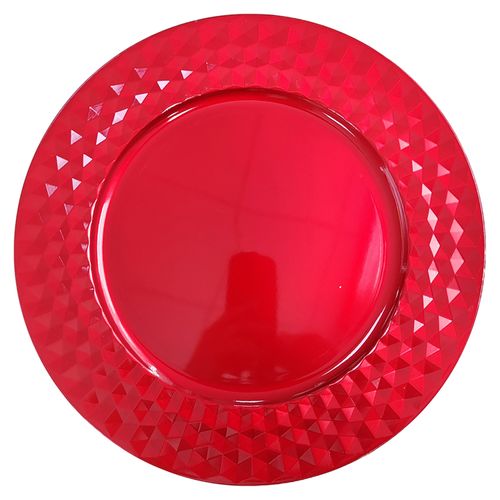 Plato Holiday Time Base Rojo - 33centimetros