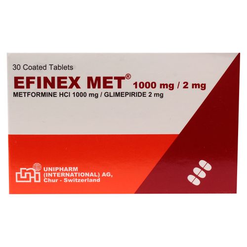 Efinex Unipharm Met 1000 mg/2 mg - Precio indicado por Unidad