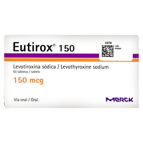 Eutirox Merck 150 mg - Precio indicado por Unidad