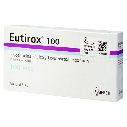 Eutirox Merck 100 mg - Precio indicado por Unidad