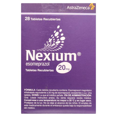 Nexium Astra Zeneca 20 Mg 28 Tabletas- Precio indicado por unidad