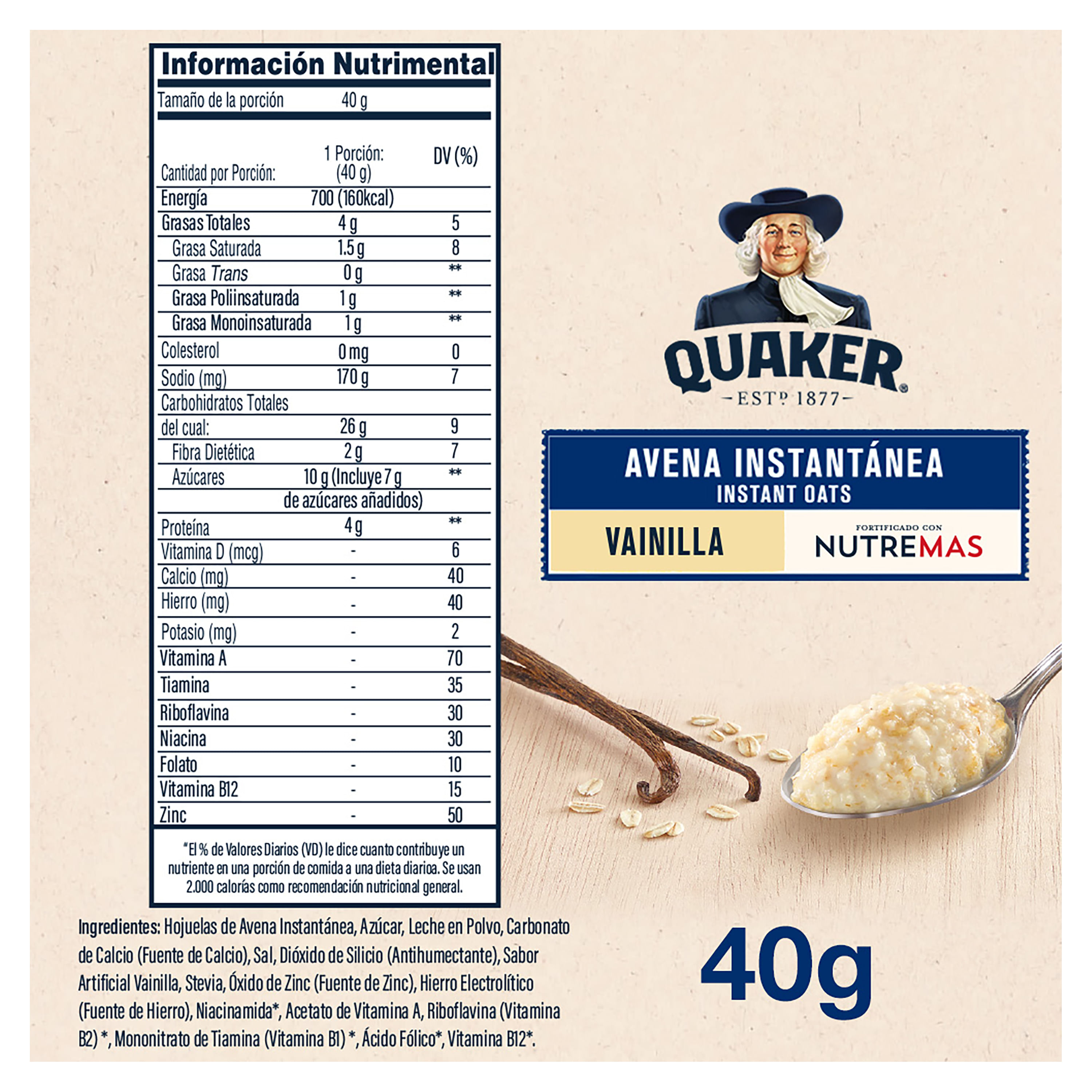 Avena Quaker Integral Instantanea 4 sabores 1,243 gr