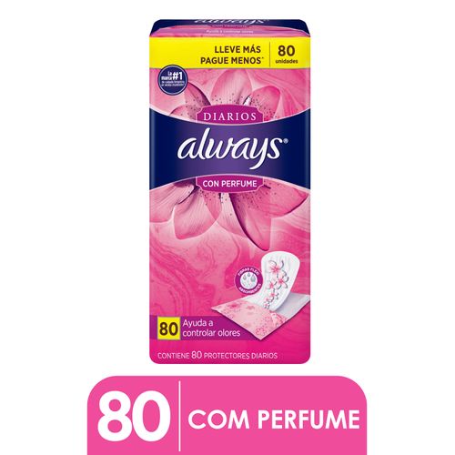 Protectores Diarios Femeninos Con Perfume Always - 80 Unidades