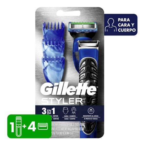 Máquina Para Afeitar Recargable Gillette Styler 3En1 - 1 Unidad