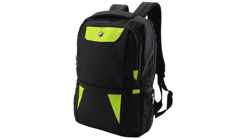 Mochilas PARA TODOS - Amplia mochila color negro con verde, broches a los  costados. $400