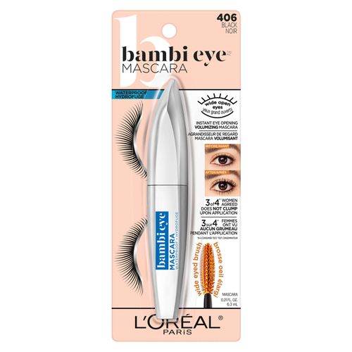 Máscara Para Pestañas A Prueba De Agua L'Oréal Paris Bambi Eye 405 Negro - 9.1 ml