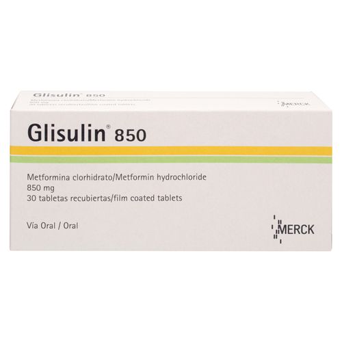 Glisulin Merck 850 mg - Precio indicado por Unidad