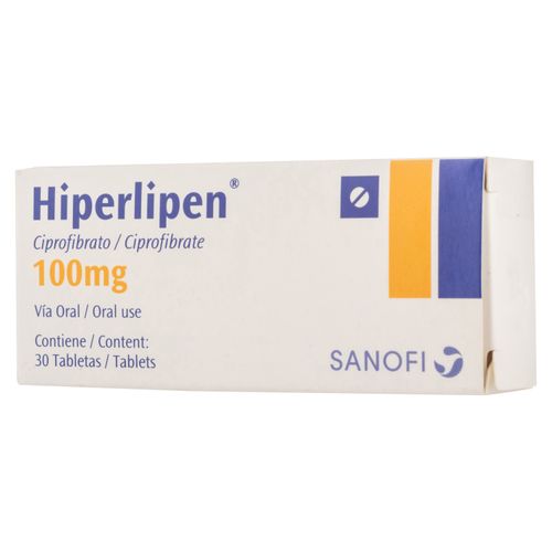 Hiperlipen Sanofi Aventis 100 mg - Precio indicado por Unidad