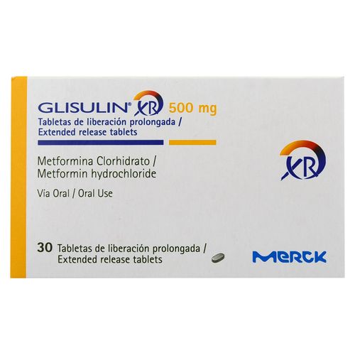 Glisulin Xr Merck 500 mg - Precio indicado por Unidad