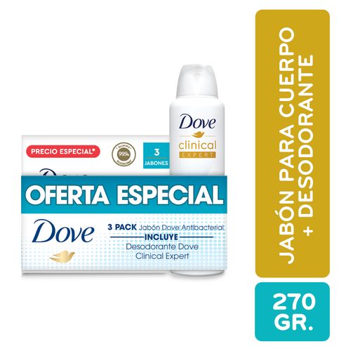 Jabon  Dove 3Pack Antib 1Deo Clinical 150 ml