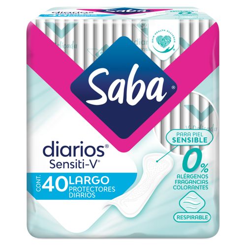 Protectores Diarios Saba Sensiti-V Largos -  40 Unidades