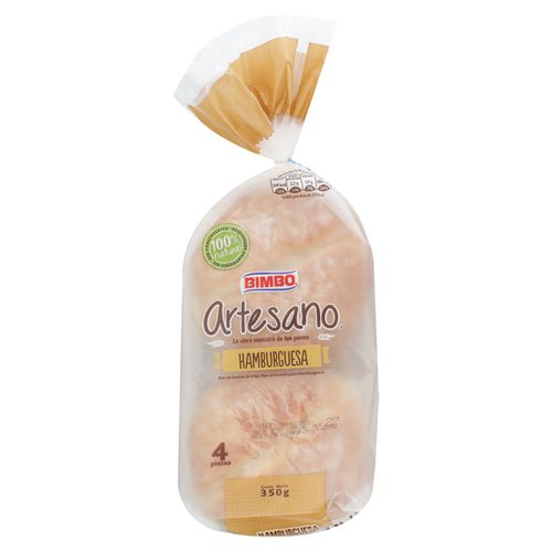 Pan Bimbo Artesano Hamburguesa Big 4 Unidades - 350 g