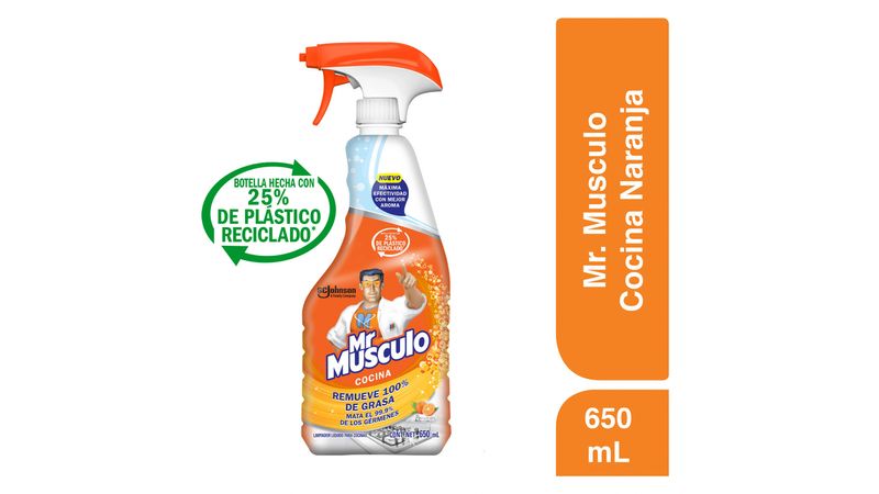La Vaquita - Limpiador Líquido Quitagrasa Mr. Musculo Cocina Aroma Naranja  Pistola x 500ml
