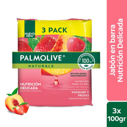Jabon Corporal Palmolive Naturals Suavidad Natural Yoghurt y Frutas 100 g 3 Pack