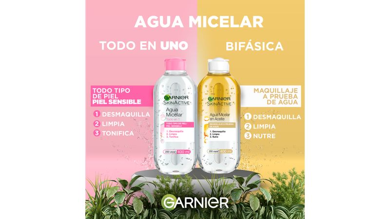 Agua Micelar Limpiadora Sin Fragancia Para Todo Tipo De Piel Garnier 100 Ml