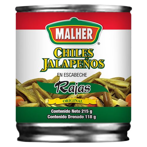 Chile Malher Jalapeño En Rajas Original - 215 g
