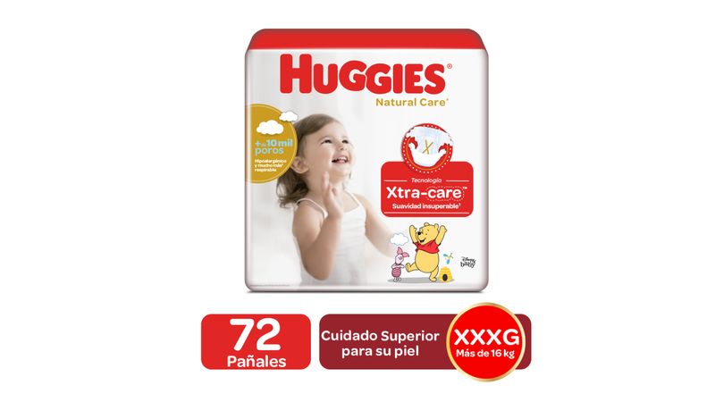 Comprar Pañales Huggies Natural Care Etapa 6/XXXG Hipoalergénico
