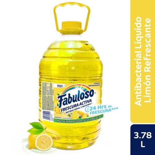 Desinfectante Antibacterial Marca Fabuloso Frescura Activa Limón Refrescante - 1 galón