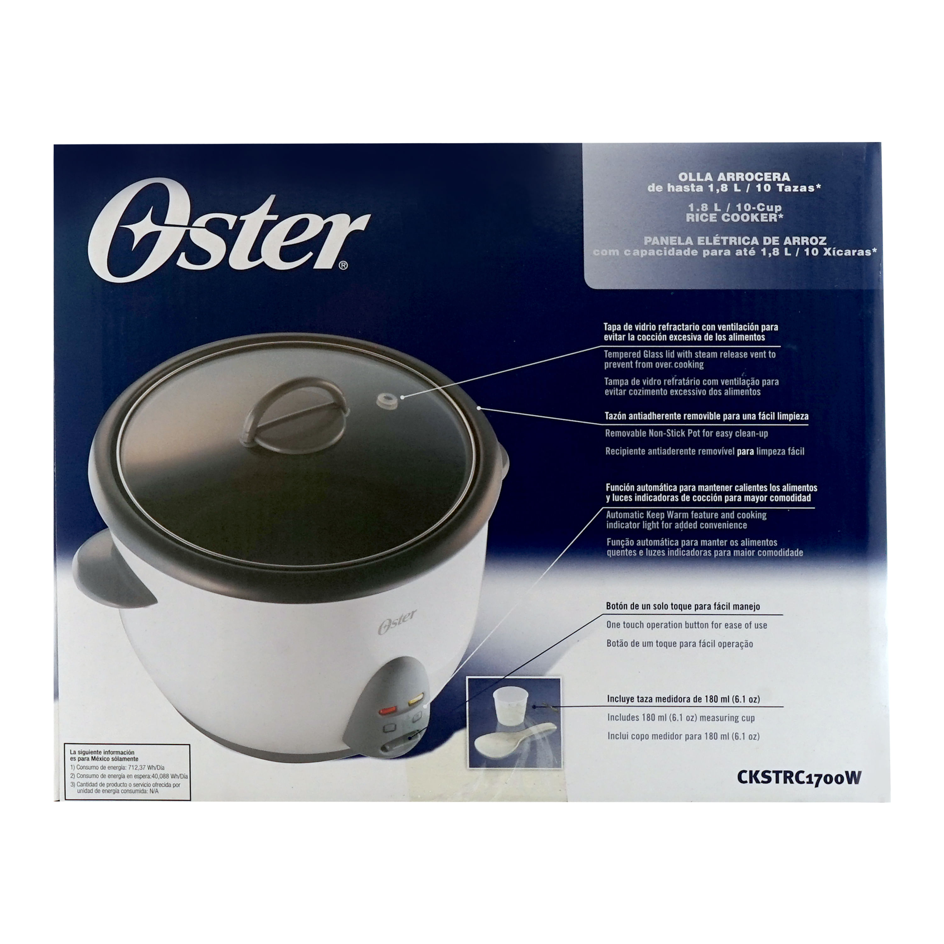 TUPI S.A. - OLLA ELECTRICA OSTER ARROCERA 1.8 LTS 7 TAZAS DE ARROZ