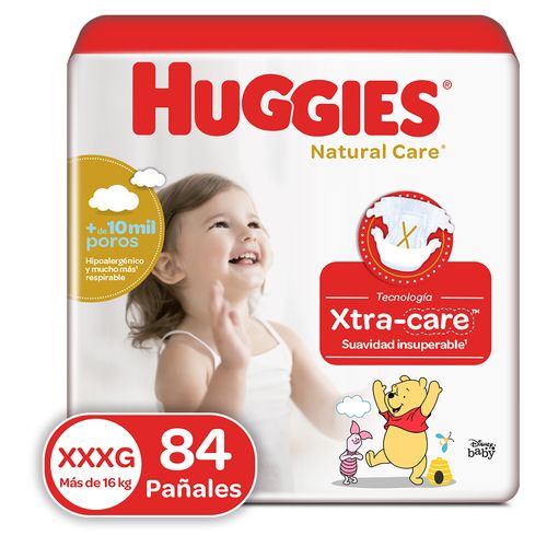 Pañales Huggies Natural Care Etapa 6/XXXG Hipoalergénico, Más De 16kg- 84Uds