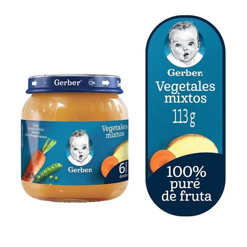 Gerber® Colado Vegetales Mixtos Alimento Infantil Frasco 113G