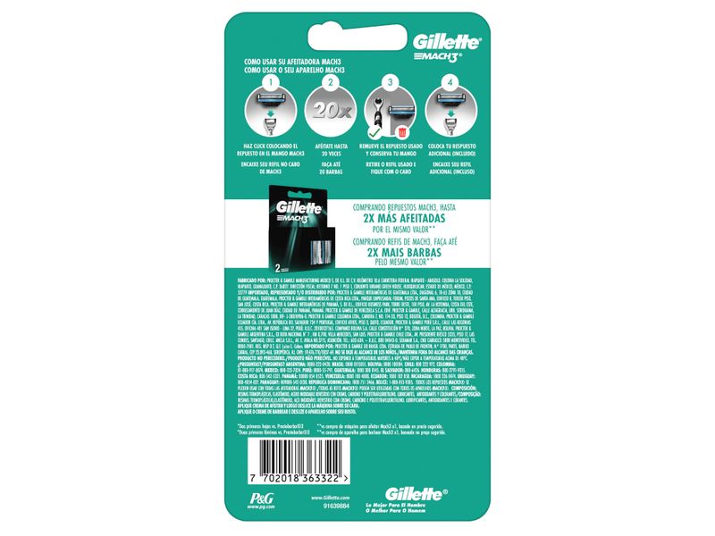 Kit-M-quina-Para-Afeitar-Recargable-Gillette-Mach3-1-Unidad-Repuestos-2-Unidades-2-15667