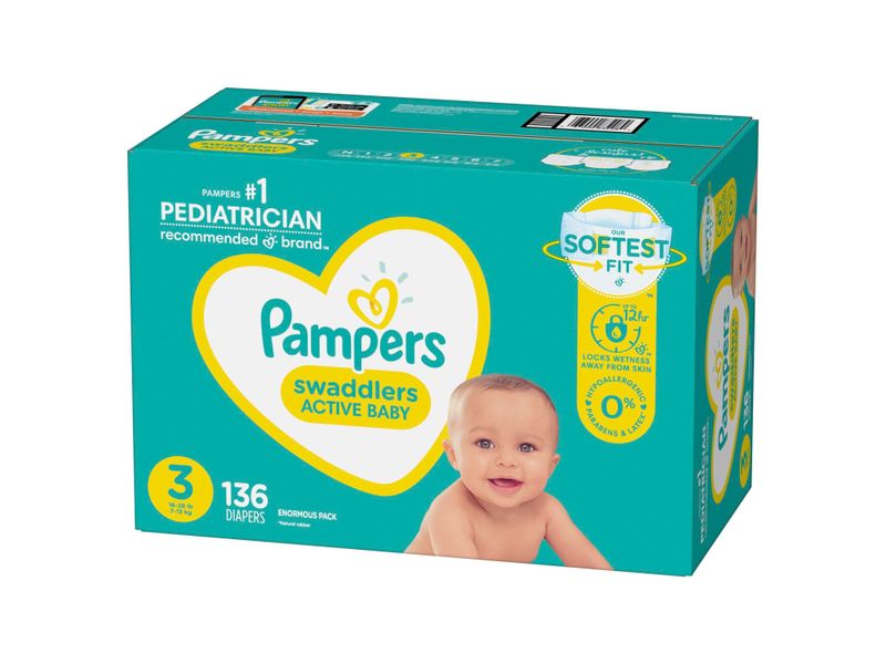 Comprar Pañales Pampers Swaddlers Talla 3, 7-13kg - 136Uds | Walmart ...