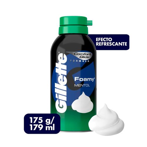 Espuma para rasurar Gillette Foamy Mentol, 179 ml