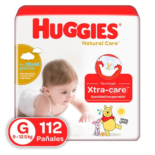 Pañales Huggies Natural Care Etapa 3/G Hipoalergénico, 9-12.5kg - 112Uds