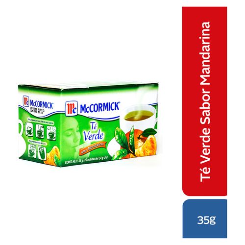 Té Verde Sabor Mandarina Mccormick 25 Sobres - 35 g