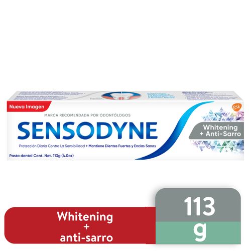 Crema Dental marca Sensodyne Whitening y anti sarro -113g