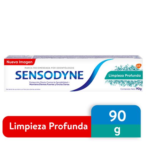 Crema Dental Sensitiva Sensodyne, Limpieza Profunda - 90 g