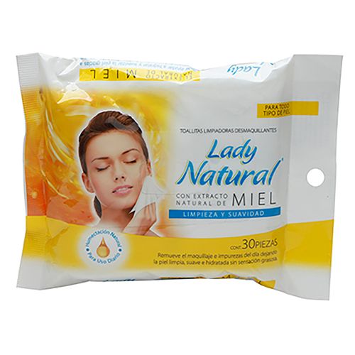 Desmaquillante Lady Natural Miel - 30unidades