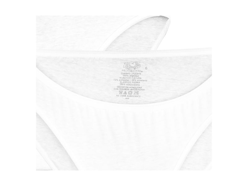 Bikini-Marca-Fruit-Of-The-Loom-para-Dama-Color-Blanco-3-Pack-Talla-6-4-36390