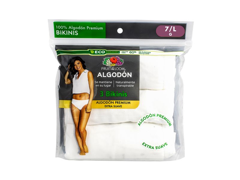 Bikini-Marca-Fruit-Of-The-Loom-para-Dama-Color-Blanco-3-Pack-Talla-7-1-36391