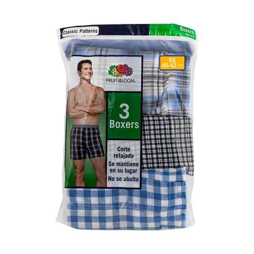 Boxer Fruit Of The Loom Tejid Plan Color Blanco 3 Pack Talla XL